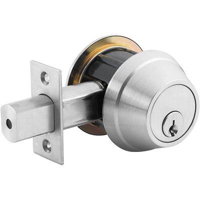 Door Lock Dead Bolt Single Cylinder Satin Chrome Commercial