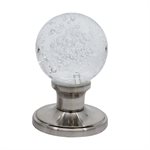 Door Knob Crystal Bubble Dummy Satin Nickel