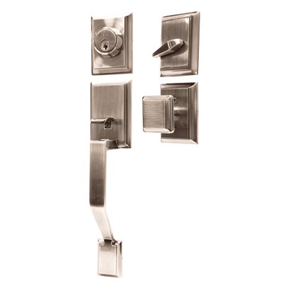 Door Lock Grip Square Satin Nickel