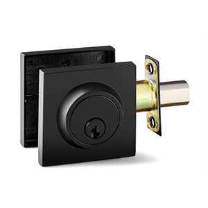 Deadbolt Double Cylinder Square Matte Black