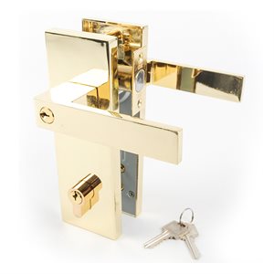 Door Lock Double Protection Security Set Polish Brass