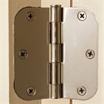 2PC Door Hinge 3in x 3in Round Corner 5 / 8in Chrome Steel Bulk