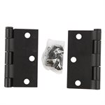 2PC Door Hinge 3in x 3in x 2mm Square Corner Black Steel