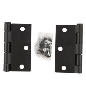 2PC Charnière De Porte 3po x 3po Carré Acier Noir