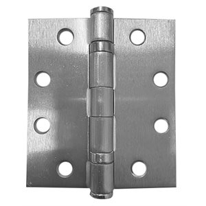 3PC Full Mortise Ball Bearing Butt Hinge 4in x 4½in Square Corner Brushed Nickel