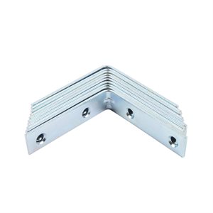 10PK Corner Braces 3in Zinc Straight Corners