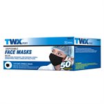 50PC Disposable Face Masks 3-Ply Black