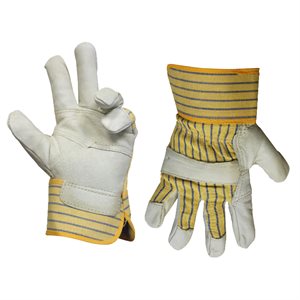 1dz. Cowhide Leather Gloves Reinforce Palm (OSFA)