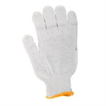 1dz. Knitted Poly / Cotton Gloves White With Black PVC Dots (M)
