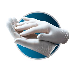 Gloves Disposable Latex Premium White 100 / Box (M)