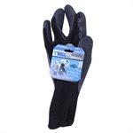 1dz. Knitted Cotton Insulated Gloves Black With Latex Palm Gray (OSFA)