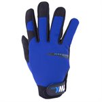 1 Pair Mechanic Gloves Blue / Black With Synthetic Leather Palm Black (L)