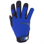 1 Pair Mechanic Gloves Blue / Black With Synthetic Leather Palm Black (XL)