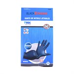50Pk Latex Free Disposable Nitrile Gloves 8 Mil Black(XL)
