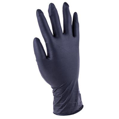 50Pk Latex Free Disposable Nitrile Gloves 8 Mil Black (S)