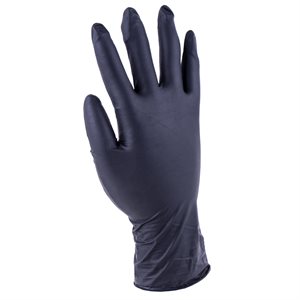 50Pk Latex Free Disposable Nitrile Gloves Black 8 Mil (S)