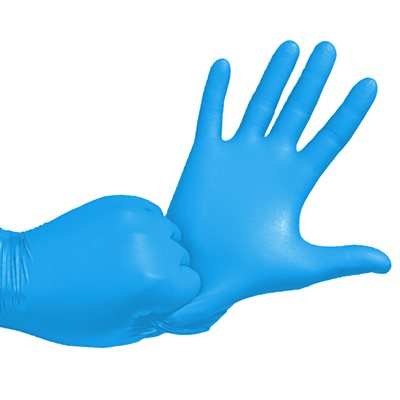 50Pk Latex Free Disposable Nitrile Gloves 5.5 Mil Blue (M)