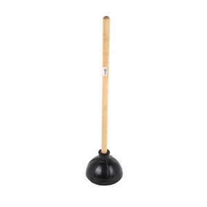 Toilet Plunger Force-cup Style 5-7 / 8in Cup w / 21in Wooden Handle
