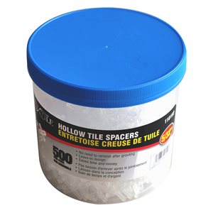 Leave-In Hollow Tile Spacers 4mm (5 / 32in) Bucket 500PC
