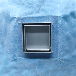 Waterproof Square Shower Drain Tile-In With Flange 4in x D in x 4in Stainless Steel