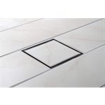 Square Stainless Steel Tile-In Shower Drain w / PE Flange 4 x 4in