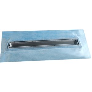 Waterproof Linear Shower Drain Tile-In With Flange 24in x 5 5 / 16in x 3 1 / 8in Stainless Steel