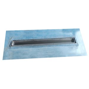 Waterproof Linear Shower Drain Tile-In With Flange 48in x 5 5 / 16in x 3 1 / 8in Stainless Steel
