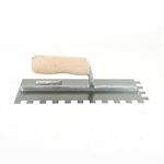 Trowel Notched 11in x 4in (½in SQ Notch) Wooden Handle