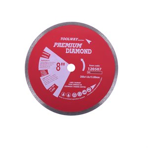 Diamond Saw Blade 8in Hot Pressed Continuous Rim