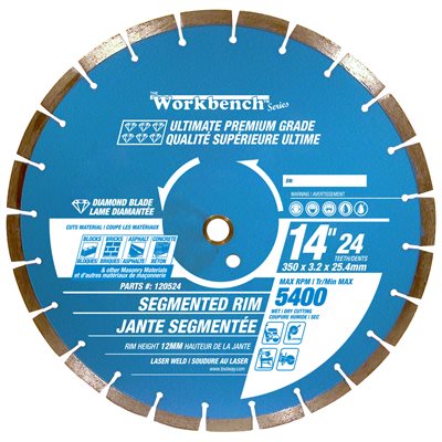 Diamond Saw Blade 14in 24T Laser Weld Segmented