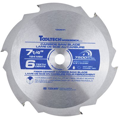 Saw Blade Fiber Cement 7-¼in x 6T (carbide)