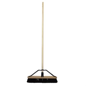 Push Broom 18" Indoor / Outdoor with Brace Hard Bristle
