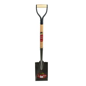 Garden Spade Shovel 40in x 6-4 / 5in Blade Wood D-Handle