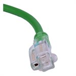 Extension Cord Outdoor SJEOW 12 / 3 Lighted Single Tap Green 50ft