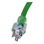 Extension Cord Outdoor SJEOW 14 / 3 Lighted Single Tap Green 100ft / 30.48m