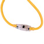 Extension Cord Outdoor SJTW 16 / 3 Lighted Single Tap Yellow15ft / 4.57m