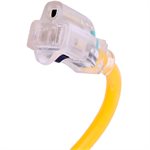 Extension Cord Outdoor SJTW 16 / 3 1-Outlet Lighted 50ft Yellow