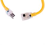 Extension Cord Outdoor SJTW 12 / 3 Lighted Single Tap Yellow 10m / 32.8ft