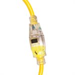 Extension Cord Outdoor SJTW 12 / 3 Lighted Single Tap 30ft Yellow