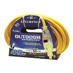 Extension Cord Outdoor SJTW 12 / 3 Lighted Single Tap Yellow 100ft