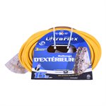 Extension Cord Outdoor SJTW 12 / 3 Lighted 3-Tap Yellow 50ft