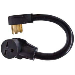 Indoor Cord Adp. Dryer 14-30P Male Right Angle to Heater 6-30R Female