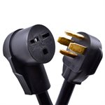 Indoor Cord Adp. Dryer 14-30P Male Right Angle to Heater 6-30R Female
