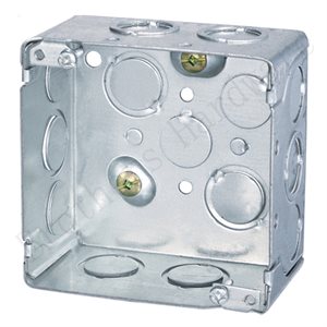 Electrical Box Square With Knockouts 4in x 4in x 1-7 / 8in Galvanized