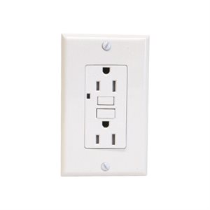 Decora 20-Amp T / P GFCI Receptacle with Wall Plate Ivory