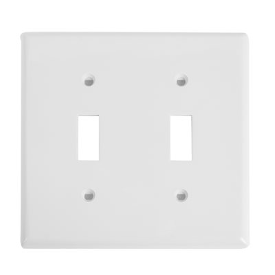 Decora Toggle Switch Wall Plate 2-Gang White