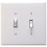 Toggle Switch Wall Plate 2-Gang White