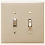 Decora Toggle Switch Wall Plate 2-Gang Ivory