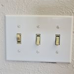 Toggle Switch Wall Plate 3-Gang White