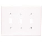 Toggle Switch Wall Plate 3-Gang White